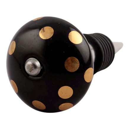 Golden Dot Ceramic Wine Stopper